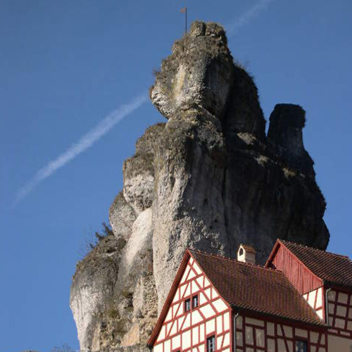 Imposanter Felsen in Tüchersfeld, Fränkische Schweiz