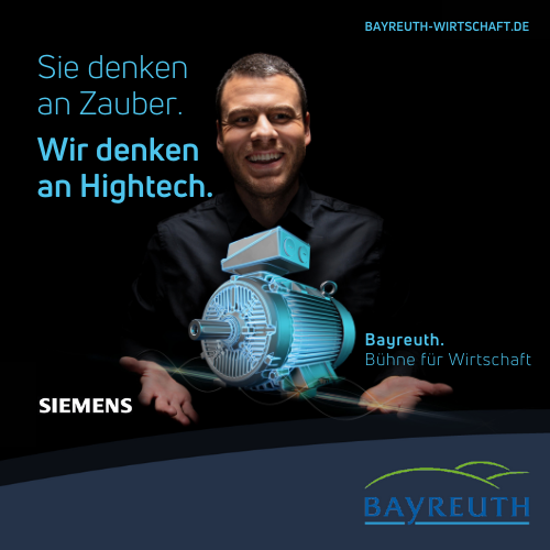 Sie denken an Zauber. Wir denken an Hightech. SIEMENS Kampagnenmotiv Bayreuth. Bühne für Wirtschaft.