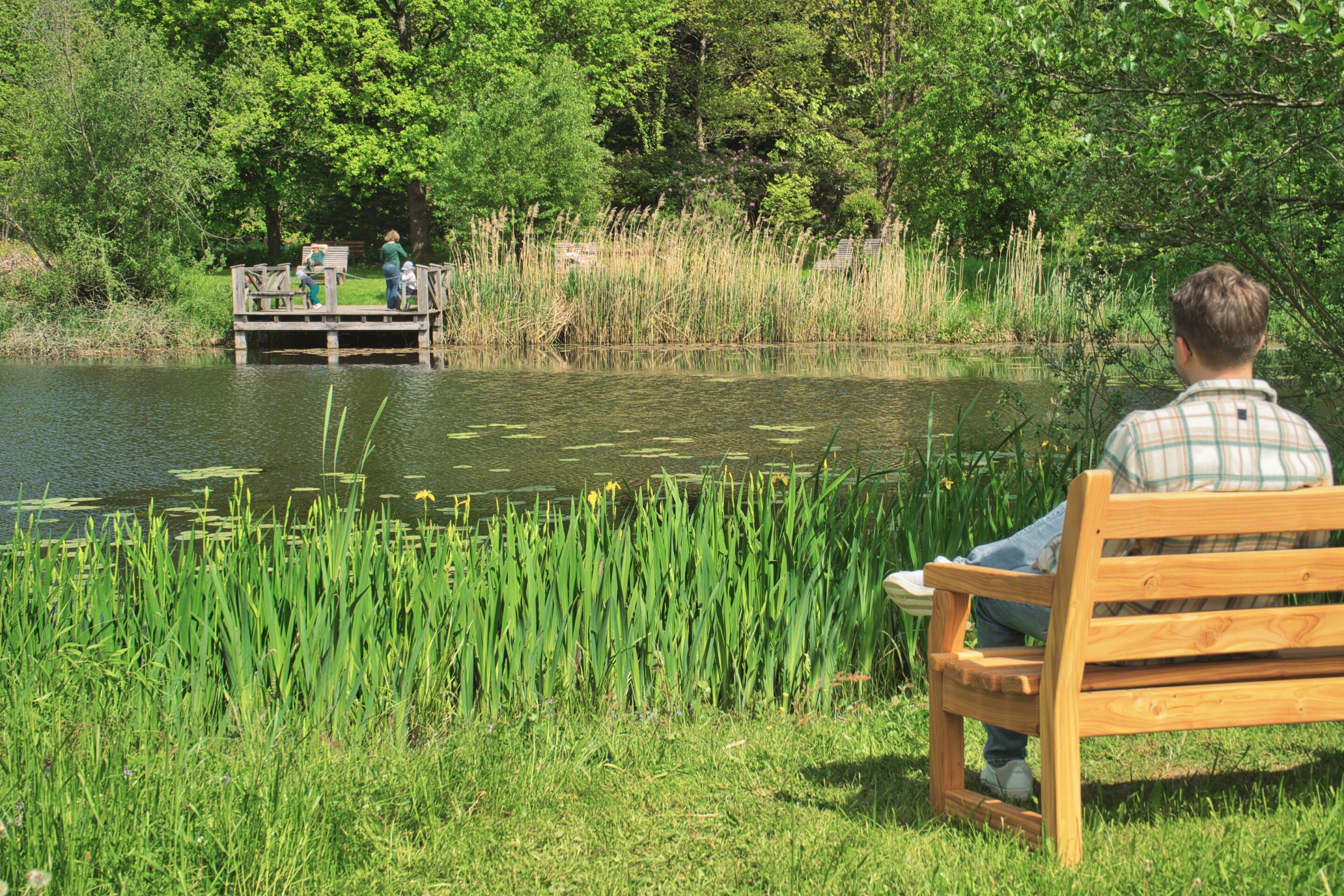 Botanischer Garten Person auf Bank